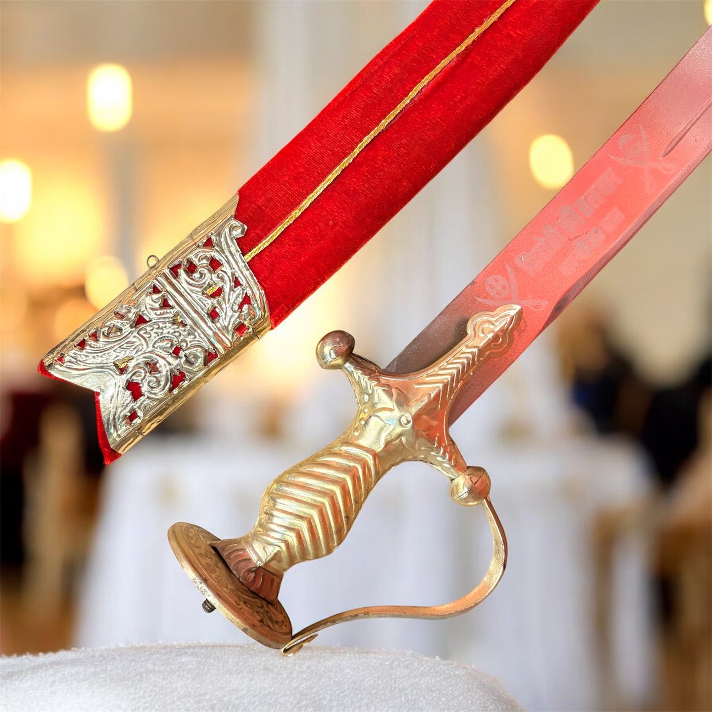 Luxury Red Velvet Scabbard Swords