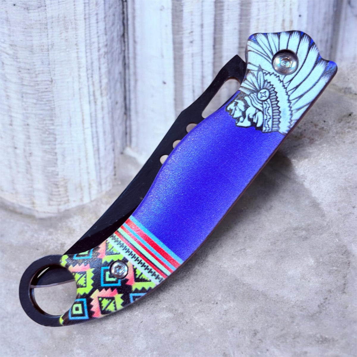 Premium Blue Tactical Folding Knife